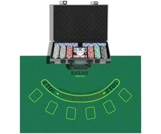 SPORTNOW pokerio dėklas pokerio rinkinys, pilnas pokerio rinkinys su 400 žetonų, 11,5 g, 2 kortų pakuotėmis, 5 kauliukais, dalintojo disku, žaidimo kilimėliu, aliuminio dėklu