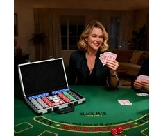 SPORTNOW pokerio lagaminas, pokerio komplektas su 400 žetonų, 11,5 g, 2 kortų kaladėmis, 5 kauliukais, dalintojo žetonu, žaidimų kilimėliu, aliumininiu lagaminu