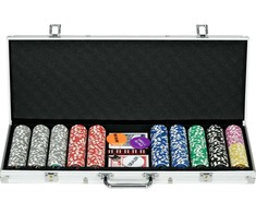 Pokerio rinkinys, 56x23,5x6,5 cm, sidabro spalvos