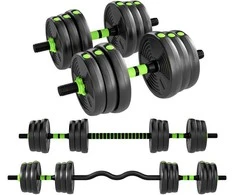 SPORTNOW Reguliuojamas svarmenų komplektas 25 KG Kurzhantelių ir ilgųjų hantelių rinkinys jėgos treniruotėms