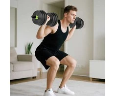 SPORTNOW Reguliuojamas svarmenų komplektas 25 KG Kurzhantelių ir ilgųjų hantelių rinkinys jėgos treniruotėms