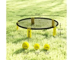 SPORTNOW Roundnet rinkinio žaidimas su tinkleliu, 3 kamuoliais, transportavimo krepšiu, kamuolio pompa, Spikeball rinkiniu sodui, paplūdimiui, parkui, viduje