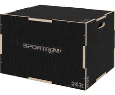 SPORTNOW šokinėjimo dėžė, 3 in 1 plyo dėžė su rankena, plyometrinė platforma namams, sporto salei, juoda
