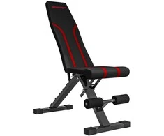 SPORTNOW Sulankstomas treniruočių suolas, 6 padėčių atlošas, 4 padėčių sėdynė, metalinis, paminkštintas, juodas