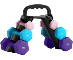 SPORTNOW Svarčių rinkinys su laikymo stovu, 6 svarčių komplektas fitness treniruotėms, 2 x 1kg, 2 x 3kg, 2 x 5kg