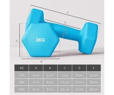 SPORTNOW Svarčių rinkinys su laikymo stovu, 6 svarčių komplektas fitness treniruotėms, 2 x 1kg, 2 x 3kg, 2 x 5kg