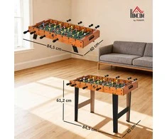 Stalo futbolo žaidimas su nerūdijančio plieno strypais, paaugliams ir suaugusiems, 84,5x40x61,2 cm, Juodas - HOMCOM