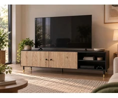 TV staliukas Beliani TV spintelė ABILEN, ruda ir juoda