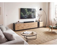 TV staliukas Beliani TV spintelė CLONCURRY, šviesiai ruda ir juoda