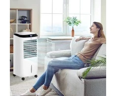 Ventiliatorius Homcom Mobilus oro vėsintuvas su drėkinimu, Oro aušintuvas 8 val. laikmatis 20㎡ 600W ABS 38,2x31,6x76cm