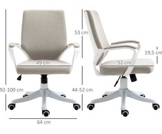 "Vinsetto" biuro kėdė biuro kėdė su sūpavimo funkcija atlošas reguliuojamo aukščio storas apmušalas ergonomiškas 360° pasukamas ratukais 62x69x92-100 cm