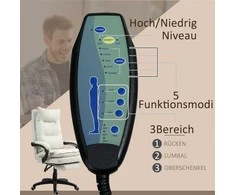 "Vinsetto" biuro kėdė su 6 taškų masažu, ergonomiška žaidimų kėdė su atsilenkimo funkcija, reguliuojamo aukščio vadovo kėdė su atrama kojoms, 120 kg keliamoji galia, skirta studijoms, biurui, kreminės baltos spalvos