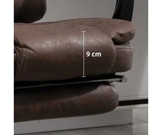 Vinsetto biuro kėdė su masažo funkcija, ergonomiška darbo kėdė su atlošimo ir šildymo funkcija, reguliuojamo aukščio kompiuterio kėdė su kojų atrama, šonine kišene ir pulteliu, ruda