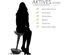 Vinsetto biuro kėdė su pasukimo funkcija, ergonomiška kėdė, reguliuojamo aukščio 65,5–83,5 cm, pasvirusi 120°, pilka