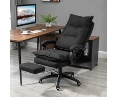"Vinsetto" biuro kėdė, vadovo kėdė, pasukama kėdė su masažo funkcija, reguliuojamo aukščio, ergonomiška, nailoninė, juoda, 70x62x120-130 cm