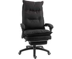 "Vinsetto" biuro kėdė, vadovo kėdė, pasukama kėdė su masažo funkcija, reguliuojamo aukščio, ergonomiška, nailoninė, juoda, 70x62x120-130 cm