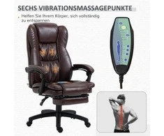 Vinsetto Eko odos vadovo kėdė su kojų atrama ir vibracinio masažo funkcija