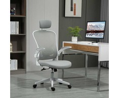 "Vinsetto" ergonominė biuro kėdė su supimo funkcija, juosmens atrama, galvos atlošas - pilka 65 x 64 x 114-122 cm