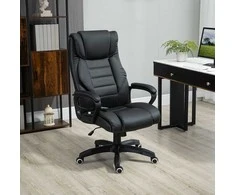 Vinsetto Ergonominė žaidimų kėdė, kompiuterio kėdė 6 vibracijos taškai - juoda