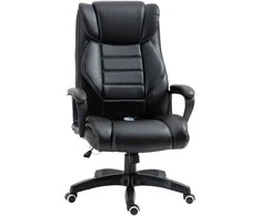 Vinsetto Ergonominė žaidimų kėdė, kompiuterio kėdė 6 vibracijos taškai - juoda