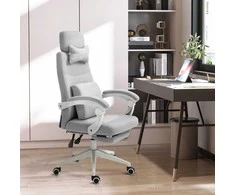 Vinsetto biuro kėdė, žaidimų kėdė, kėdė su ratukais, ergonomiškas dizainas, poliesteris, porolonas, fanera, plastikas, 62 x 68 x 117-127 cm
