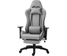 Vinsetto Ergonomiška kompiuterinių žaidimų kėdė su nuimama galvos ir juosmens pagalvėle, supimo funkcija, pilka 73x57x127-135 cm