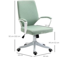 "Vinsetto" ergonomiška kompiuterio kėdė su supimo funkcija - Žalia+balta 62x69x92-100 cm
