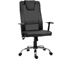 Vinsetto Ergonomiška pasukama biuro kėdė, reguliuojamo aukščio, PU oda, juoda, 66x73x108-118 cm