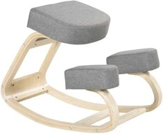 Vinsetto Kniestuhl, Ergonominis Sėdmaišis, Paminkštintas Kėdė Sveikai Laysenai Laiky, Beržo Mediena, 120 kg Keliamoji Galia, Pilka
