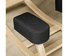 Vinsetto kėdė klūpėjimui, ergonomiška kėdė, minkšta kėdė sveikai sėdėjimo laikysenai, beržo mediena, keliamoji galia 120 kg, juoda