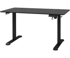 "Vinsetto" Reguliuojamo aukščio stalas 140 x 70 cm Elektrinis kompiuterio stalas su 4 atminties nustatymais, ergonomiškas sėdimasis stalas su kabliuku, apsaugotas nuo susidūrimo, juodas