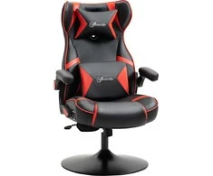 "Vinsetto" žaidimų kėdė su supimo funkcija, reguliuojamo aukščio, ergonomiška, garsiakalbis, juosmens ir kaklo atrama, odos imitacija