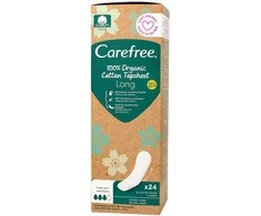 Carefree Organic Cotton Ilgi kelnaičių įklotai 24vnt