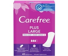 Carefree Plus Large higieniniai įklotai šviežio kvapo 48 vnt.