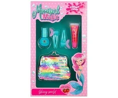 CHLAPU CHLAP Mermaid Magic II Wild Strawberry vaikiškas rinkinys su pinigine, nagų laku, lūpų blizgiu ir plaukų segtukais