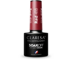 Activeshop Hibridinis nagų lakas Claresa Soak Off Raudona, Nr.418 raudona, 5 g