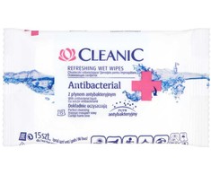 Drėgnos servetėlės CLEANIC Antiseptic, 15 vnt.