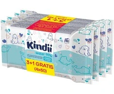 Cleanic KINDII Pure Vanduo 99% Valomos servetėlės kūdikiams ir vaikams 3+1 nemokamai