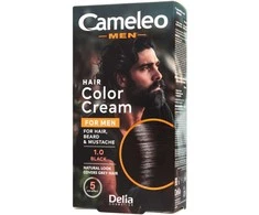 DELIA COSMETICS Cameleo vyrų plaukų, barzdos ir ūsų dažymo kremas 1.0 juodas