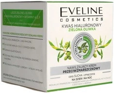 Eveline Cosmetics Eveline Hyaluronic Acid Žalias Olive Anti-Wrinkle Moisturising Kreminis, 50 ml