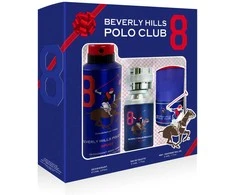 Set Beverly Hills Polo Club: 1982 - Sport 8 Eau De Toilette For Men, 50 ml + 1982 - Sport 8 Anti-Perspirant Dezodorantas Purškiklis For Men, 175 ml + 1982 - Sport 8 Anti-Perspirant Dezodorantas Roll-On For Men, 50 ml