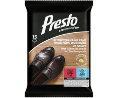 Osram Presto drėgnos servetėlės su vašku batams ir odos gaminiams, 15 vnt.