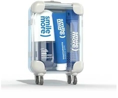 HISKIN Travel Size DENTAL rinkinys - dantų pasta + burnos skalavimo skystis + sulankstomas dantų šepetėlis