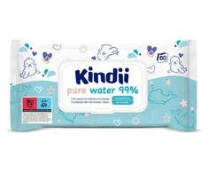 Kindii Kindi Pure Vanduo 99% valomosios servetėlės kūdikiams ir vaikams 1pak.-60vnt.