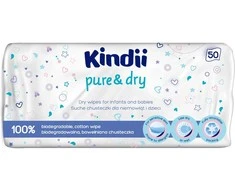 Kindii Pure &amp; Dry Dry servetėlės kūdikiams ir vaikams 1 pakuotė - 50 vnt