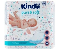 Kindii Pure &amp; Soft Vienkartiniai įklotai kūdikiams 1 pakuotė - 10 vnt