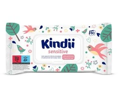 KINDII jautrios valomosios servetėlės vaikams ir mažiems vaikams 1 pakuotė - 60 vnt