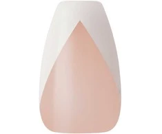KISS Dirbtiniai nagai su klijais Classy Nails, Šilkinė suknelė, Balta, Vidutinis karstas