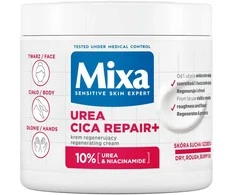 MIXA Urea Cica Repair+ Regenerating Kreminis regeneruojantis veido ir kūno kremas sausai ir šiurkščiai odai, 400 ml