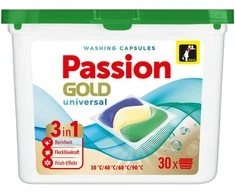 PASSION GOLD skalbimo kapsulės 3in1 Universali 1 pakuotė - 30 vnt.